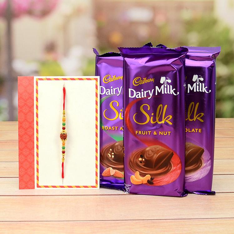 Simply Silk Rudraksh Rakhi Hamper