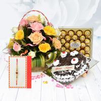 Roses, Chocolates, Cake & Rakhi