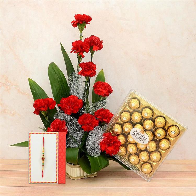 Gerbera, Ferrero & Rudraksh Rakhi