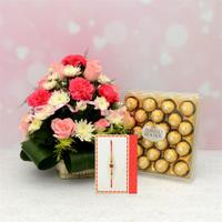 Ferrero , Flowers & Rudraksh Rakhi