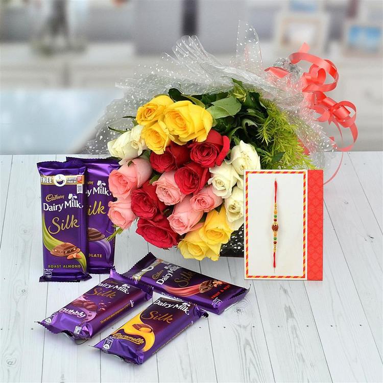 Mixed Rose, Silk, Rakhi