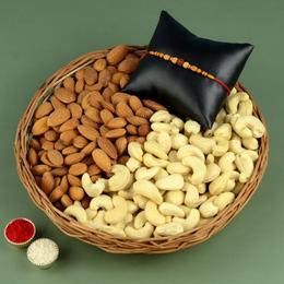 Rudraksh Rakhi Kaju Almond Tokri