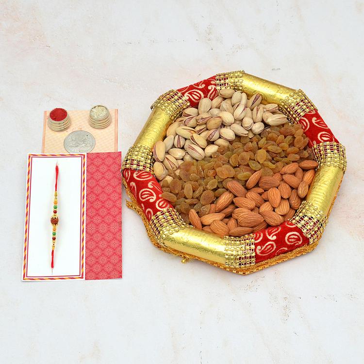 Mix Dry Fruits & Rudraksh Rakhi