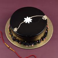 Designer Rakhi Chocolate Cake With Rakhi