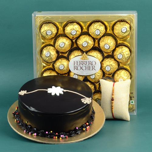 Chocolate Cake With Ferrero Rocher & Rakhi