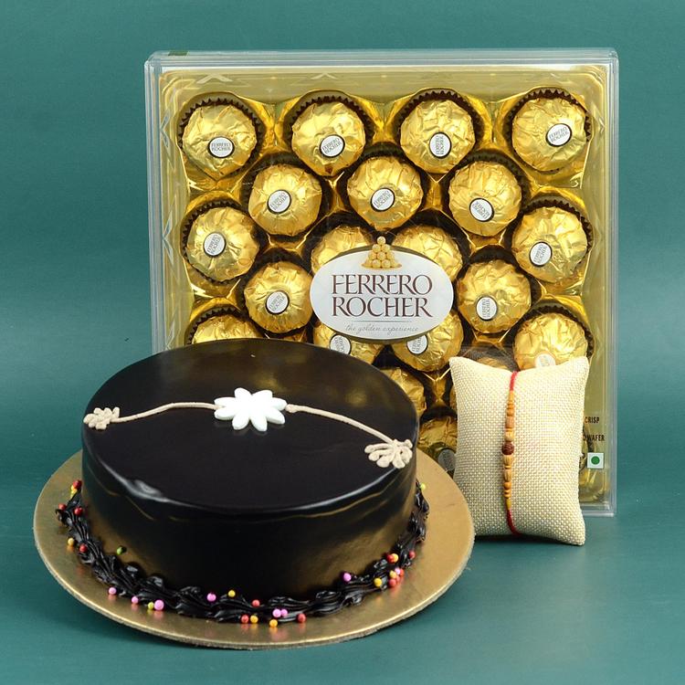 Chocolate Cake With Ferrero Rocher & Rakhi
