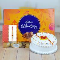Rakhi Vanilla Cake & Chocolates Combo