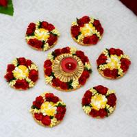 Red and Yellow Flowers Design Candles