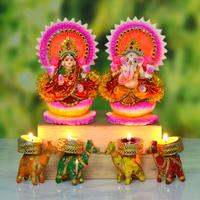 Laxmi and Ganesh with Camel Candles