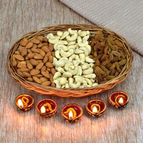 Dry Fruits and Diya