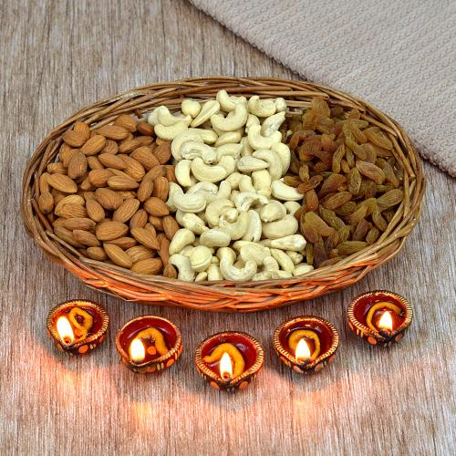 Dry Fruits and Diya