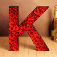 K Shaped Red Roses Arrangement