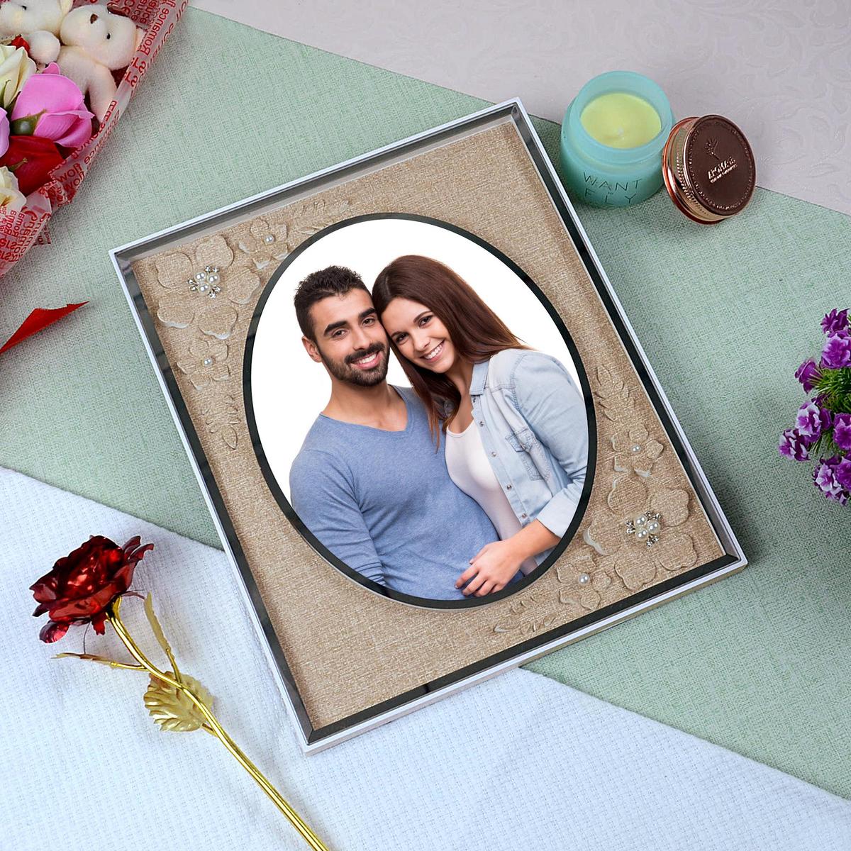 Jolly Jewel Jute Frame, Personalized Photo Frames