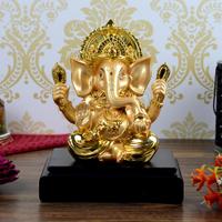 Golden Ganapati on Pedestal