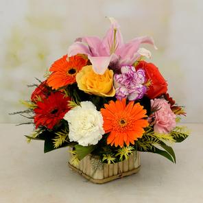 Neat Basket of Flowers Neat Basket of Flowers