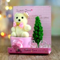 Pink Teddy Showpiece With LED