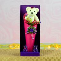 Teddy in Bouquet With LED