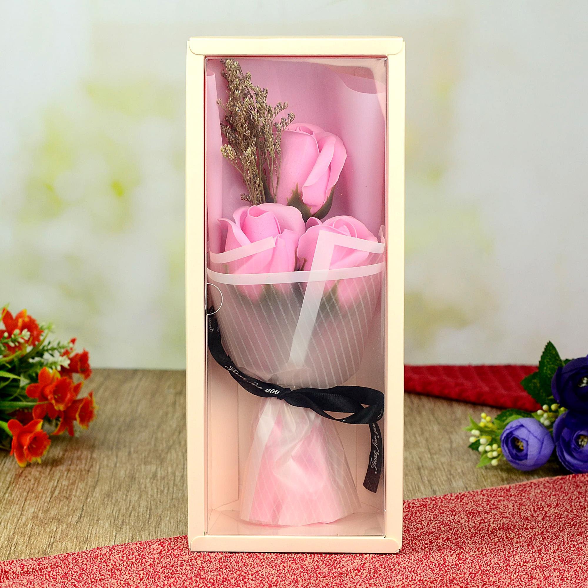Pink Flower Bouquet Box | Artificial Flowers
