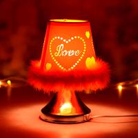 Furry Lamp With Love Heart