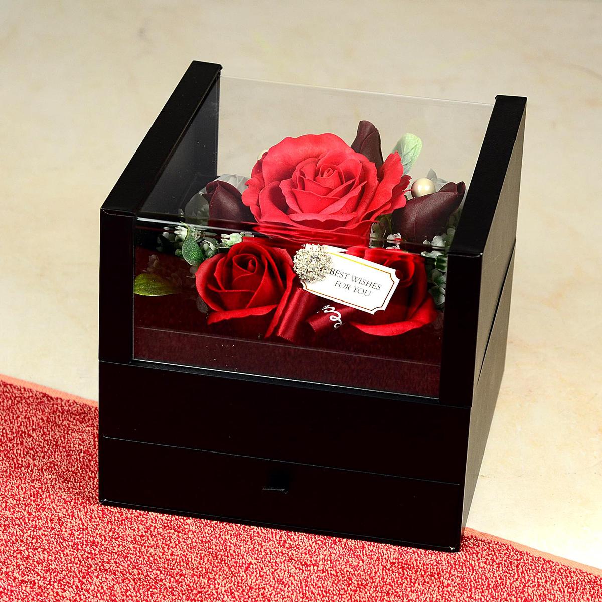 Artificial Flower Box & Chocolates Gift Baskets