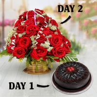 2 Day Cake & Rose Serenade