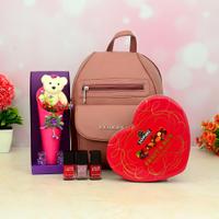 Backpack With Teddy Chocolate & Cosmetic
