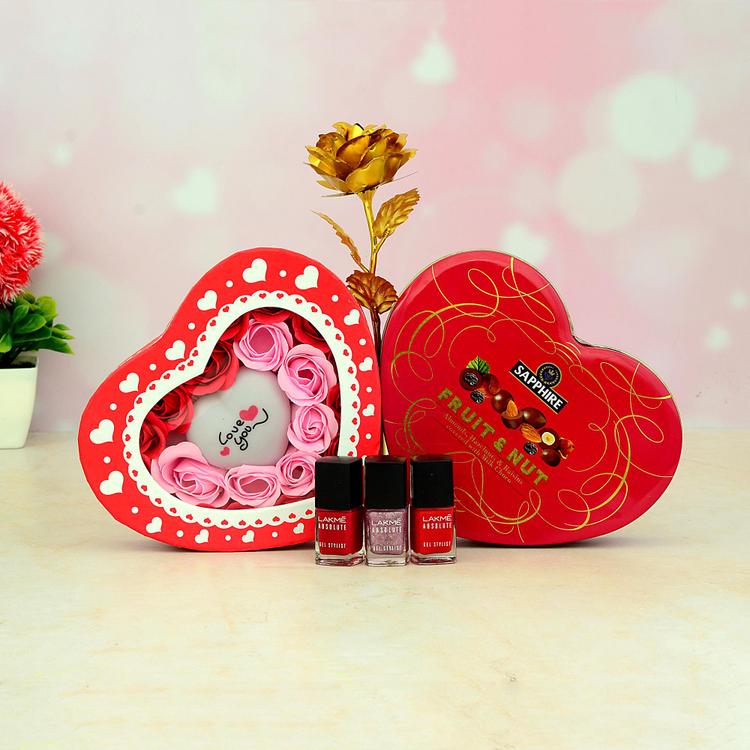 LED Rose Box Chocolates Cosmetics & Rose