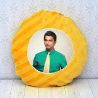Yellow Round Picture Pillow