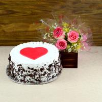 Delish Black Forest Cake & Rose