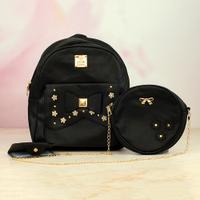 Black Floral Bag & Purse