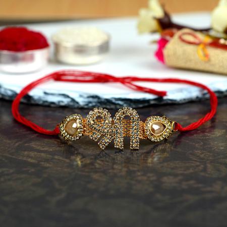 Glittering Shree in Stone Rakhi