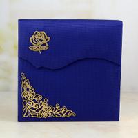 Rose Pinned Royal Blue Gift Box