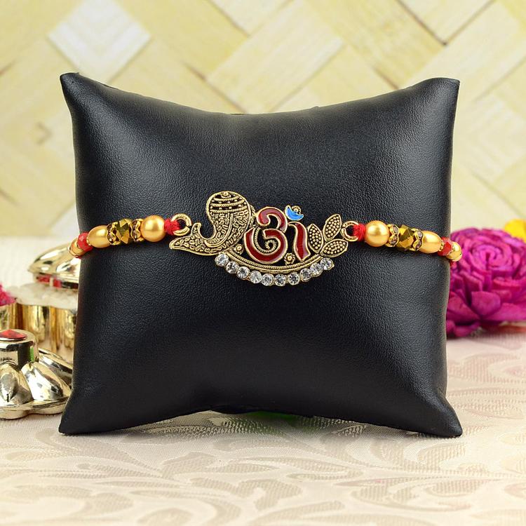 Perfect Om with a Piscean Conch Rakhi