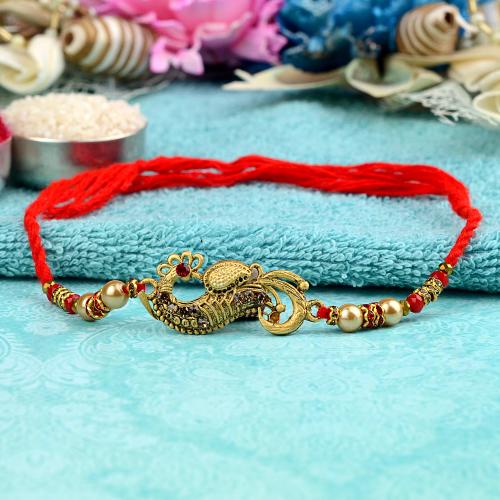 Antique Peacock Stones Rakhi