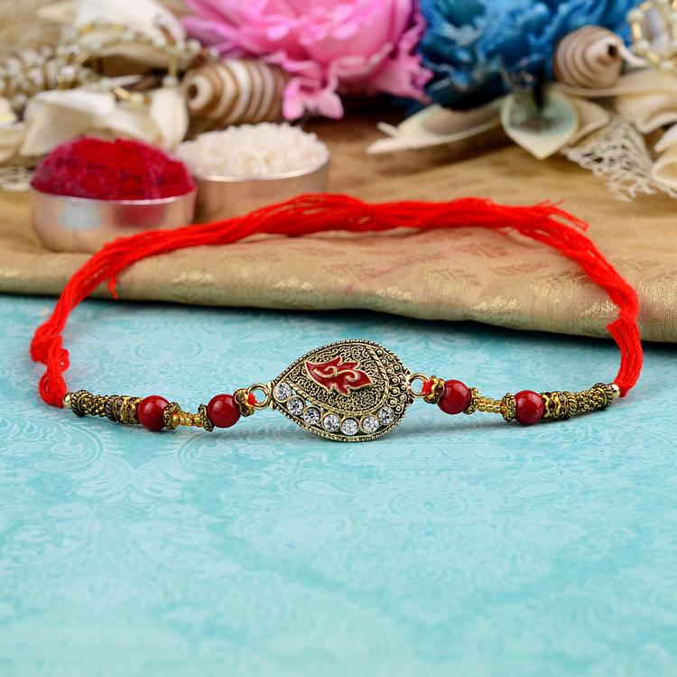 Intricate Antique Leaf Rakhi