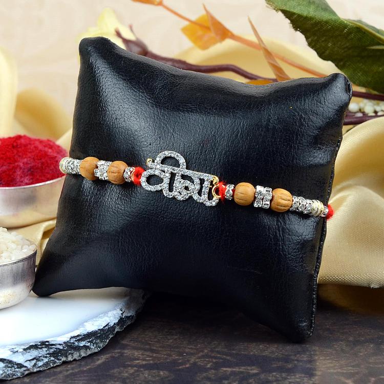 Dazzling Veera in White Stones 940C Rakhi