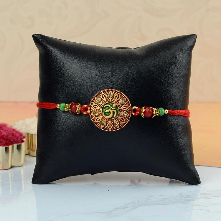 Om on a Shield Rakhi