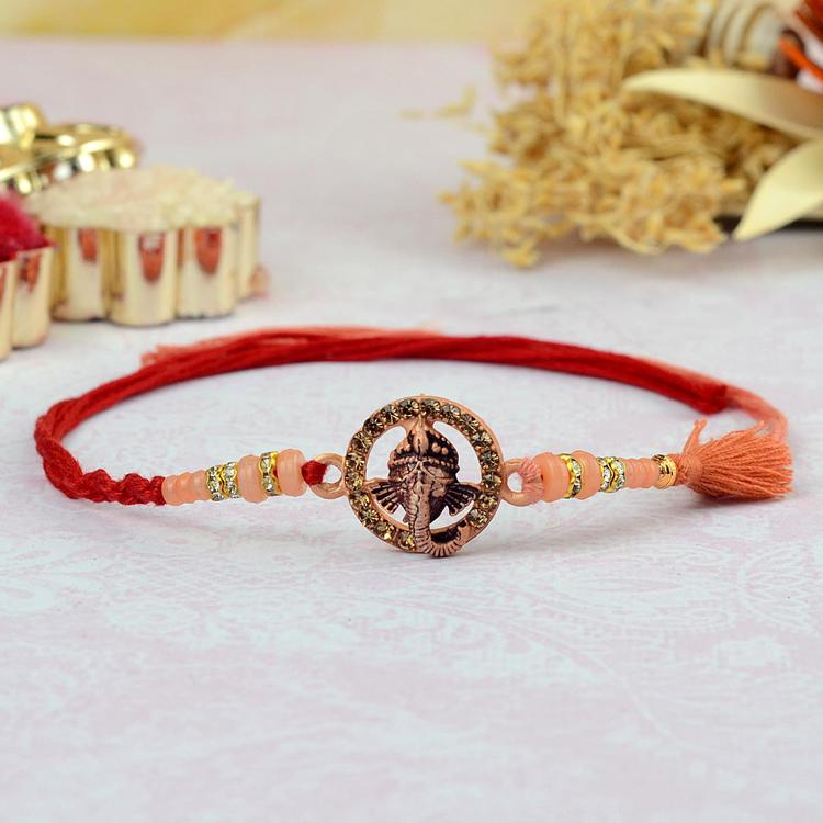 Gorgeous Peach Ganesh G85 Rakhi