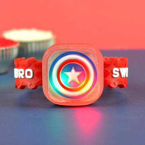 LED Captain America Shield 911 Kids Rakhi