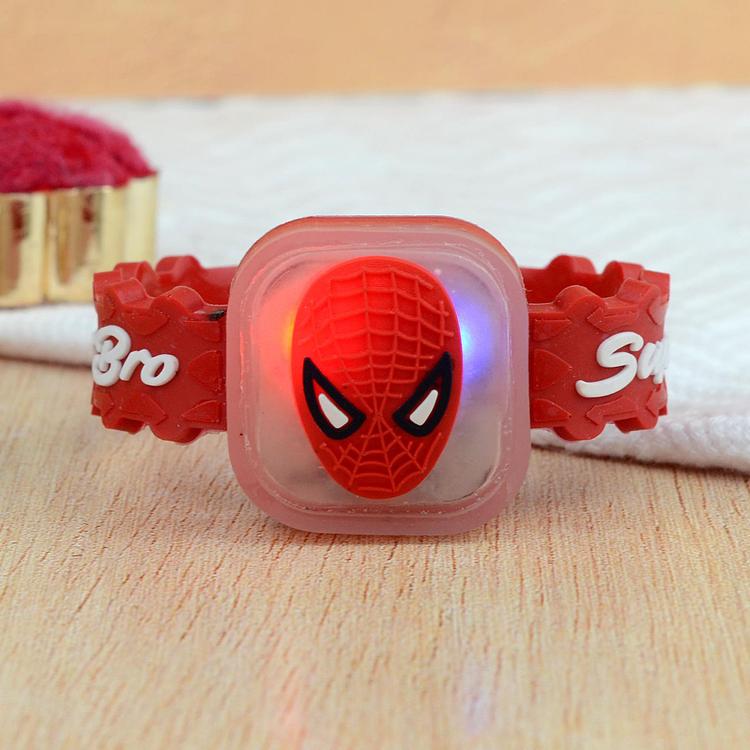 Flashing LED Spiderman 221 Kids Rakhi