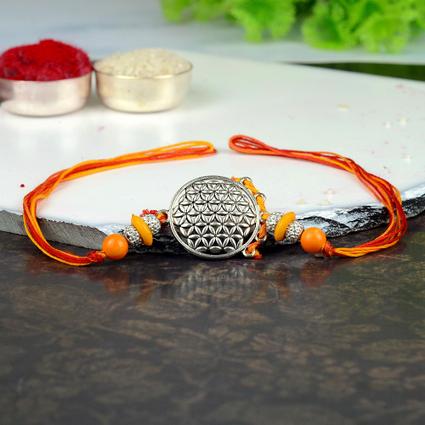 Artistic Floral Shield Mauli Rakhi