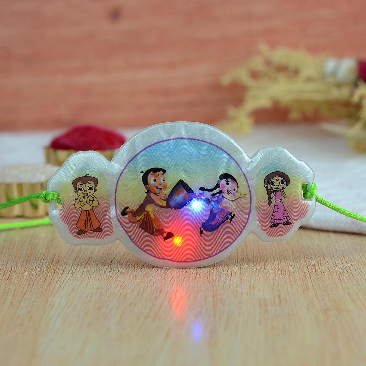 Chhota Bheem & Chutki Holi LED Rakhi | Cartoon Character