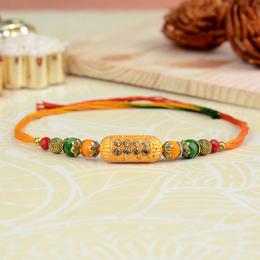 Simple Golden Drum Rakhi