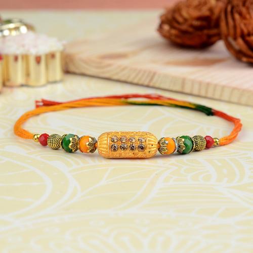 Simple Golden Drum Rakhi