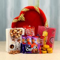 Choco Sweets Dryfruit Heart Thali