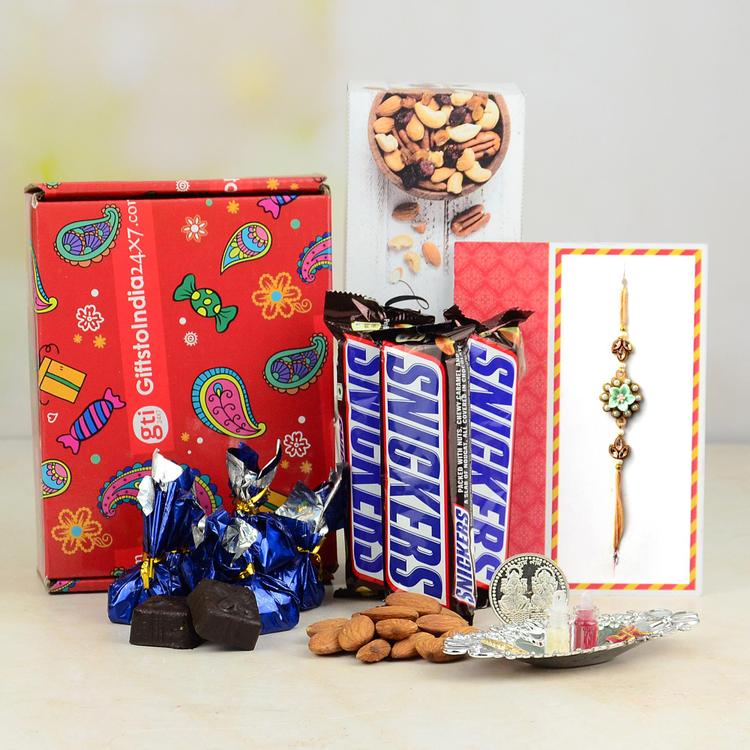 Chocolates with Almond Rakhi Combo Zest
