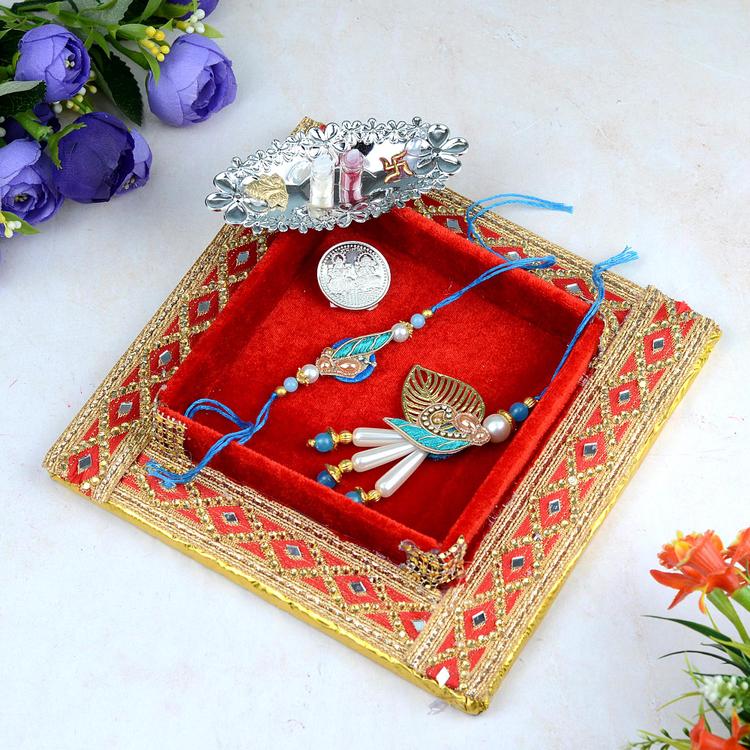 Red Bhaiya Bhabhi Puja Thali