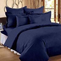 Satin Navy Blue Double Bedsheet