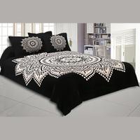 Black N' White Rangoli Double Bedsheet