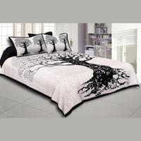 Premium Black Tree Art Double Bedsheet